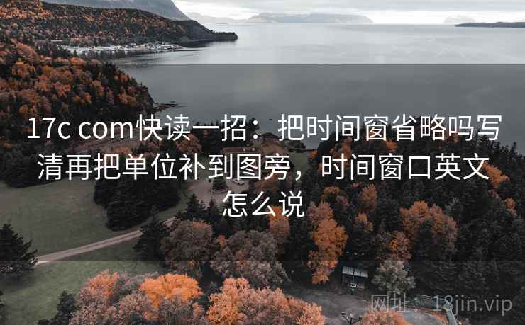 17c com快读一招：把时间窗省略吗写清再把单位补到图旁，时间窗口英文怎么说
