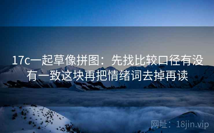 17c一起草像拼图：先找比较口径有没有一致这块再把情绪词去掉再读