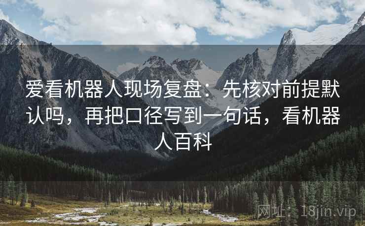 爱看机器人现场复盘：先核对前提默认吗，再把口径写到一句话，看机器人百科