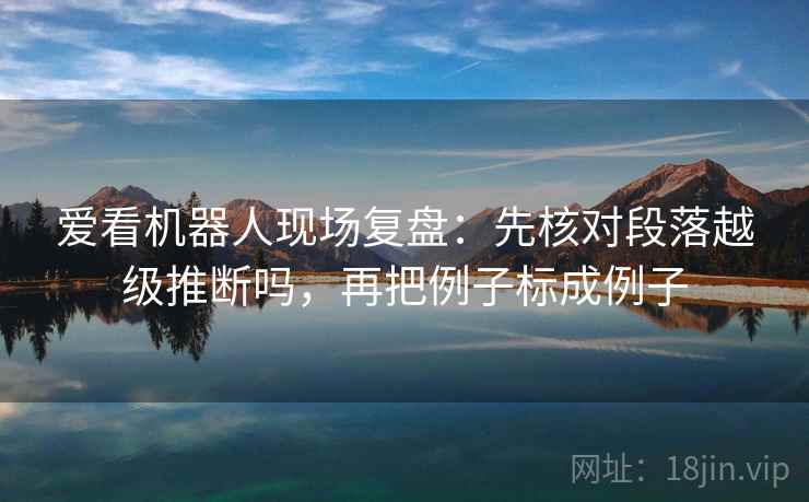 爱看机器人现场复盘：先核对段落越级推断吗，再把例子标成例子